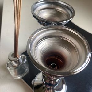 2 pieces candle holders silver